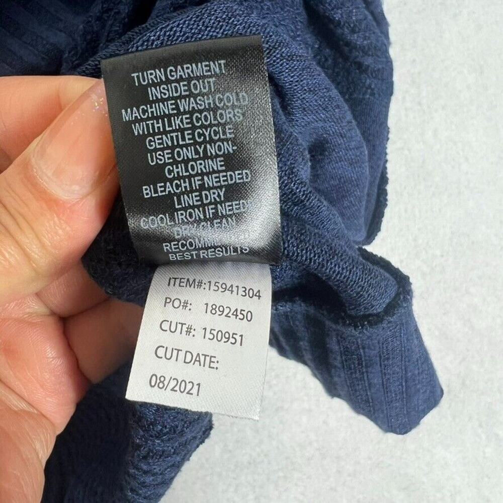 Torrid Sweatshirt Womens 4X Navy Blue Brshd Waffle Kit Pullover Lagen - Picture 8 of 8